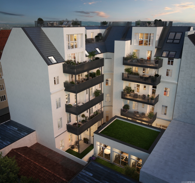 In der Meißnergasse 2 entstehen 31 Wohnungen samt Hofhaus und Freiflächen.© 3SI Immogroup | SquareBytes